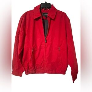 London Fog Men Auburn Zip Front Golf Jacket Classic Red Water Resistant Small